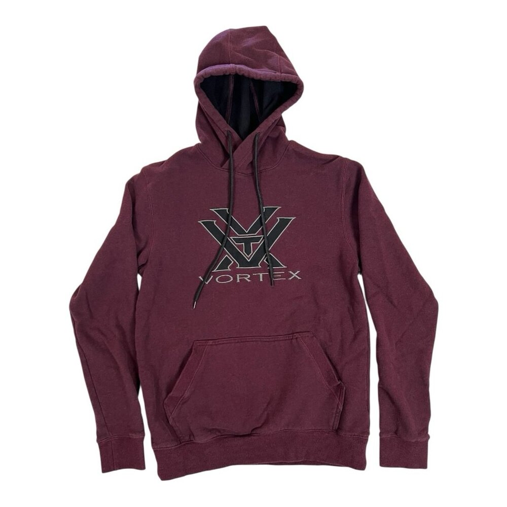Vortex Optics Hoodie Sweatshirt Size Small Embroidered Logo Maroon Red